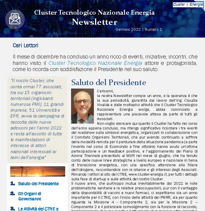 Newsletter CTN Energia n.1 2022
