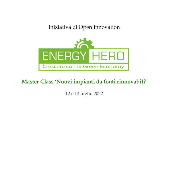 Azione ENERGY HERO – Master Class Energie Rinnovabili – 12-13 luglio 2022