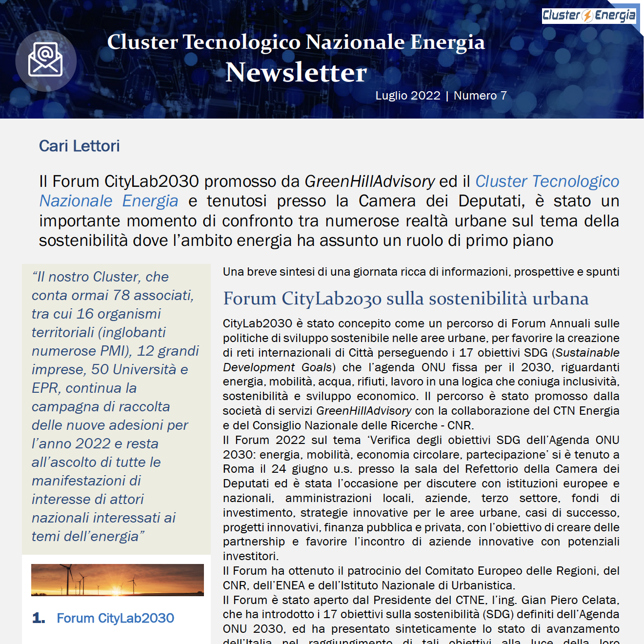 Newsletter CTN Energia n.7 2022